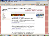 Abbildung: Homepage ZRWP